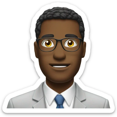 Real estate agent in front of a house with for sale sign  sticker