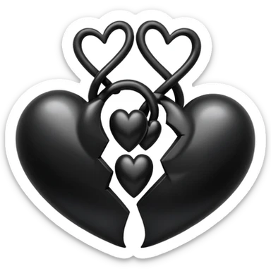 İki siyah kalp Birleşik sticker