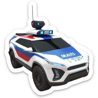 mars police car sticker