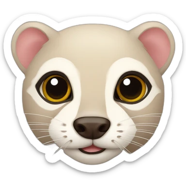 Ferret, its fur marking is a mask across the eyes sticker