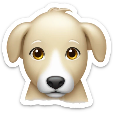 adorable cream colored moodle  sticker