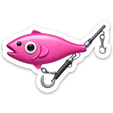 Pink fishing tackle sticker