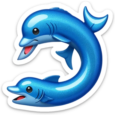 glitter azul-marinho tubarão sticker