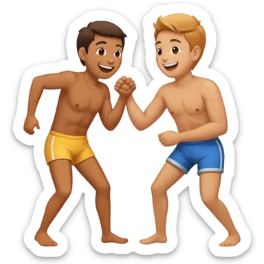 Slapping friends butt sticker