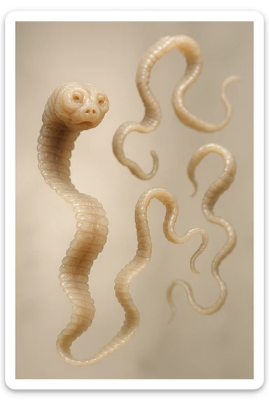 PARASSITI COME LA TENIA FLUTTUANO IN ARIA IPERREALISTICI sticker