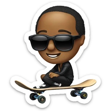 Stevie wonder on a skateboard sticker