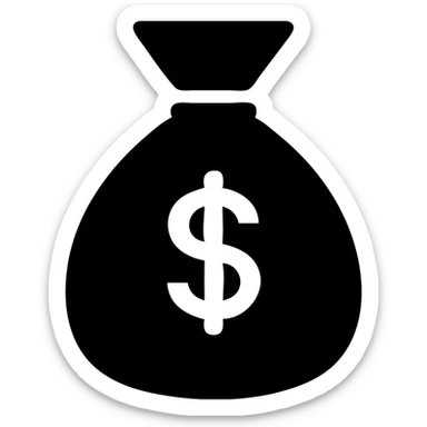 money bag icon, simple, clean lines, modern style, suitable for app or website icon sticker