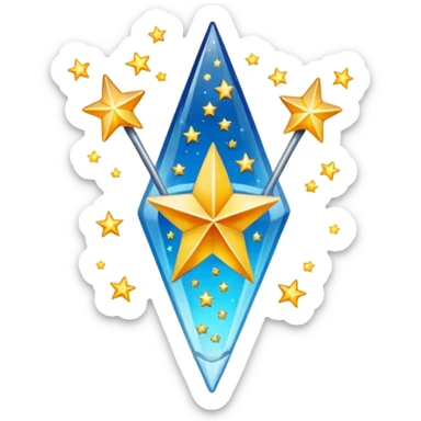 fleche verre le haut avec des etoile a cote pixeliser sticker