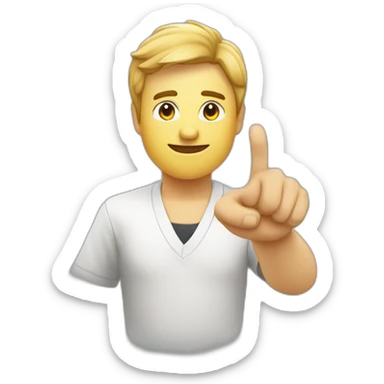 Croiser index et majeur + le pouce sur le côté sticker