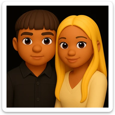Make the skin color of both people the same, keeping the 3D emoji style and all other details unchanged. The style to emulate is microsoft style 3d fluent emojis with all original details preserved. sticker