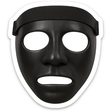 realistic black face guard mask like Kyrie Irving wore in the NBA, front view sticker
