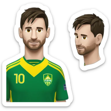 lionel messi porte le maillot du fc nantes sticker
