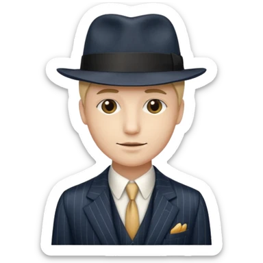 A person wearing a 1920s suit sticker