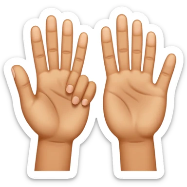 Should be like a simple hand emoji where the hands form an equilateral triangle with the two thumbs forming the top side and then the remaining four fingers on each hands meet at the middle going down. sticker