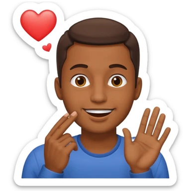 Un homme brun qui envoi un bisous. sticker