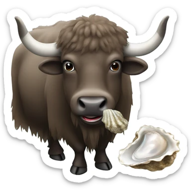 yak eating an oyster sticker