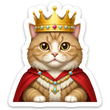 Persian cat tabby with crown king sticker