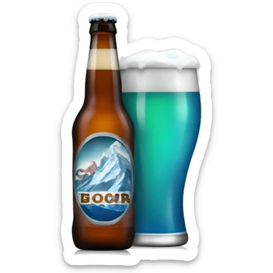 beer with Glacier sticker