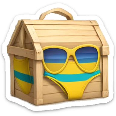 Bikini beach box sticker