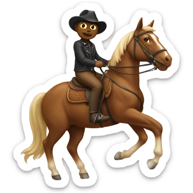 cat riding a horse sticker