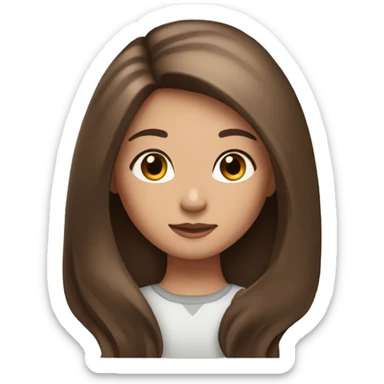 girl with long brown straight hair and long lashes sticker