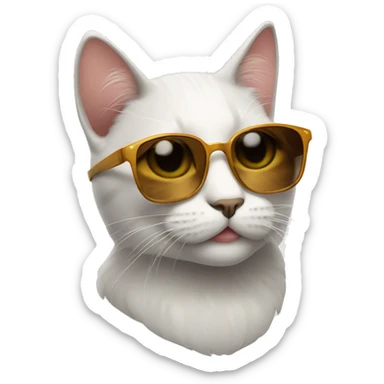 Cat with sunglasses sticker