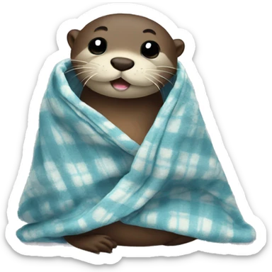 Otter in a blanket sticker