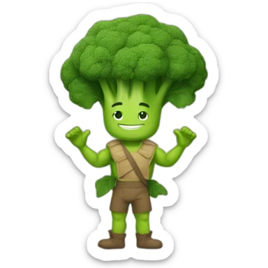 Broccoli in a Tarzan outfit sticker