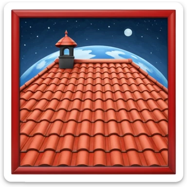 A roof on the planet sticker