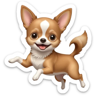 chihuahua jumping  sticker