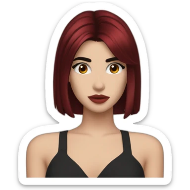 Dua Lipa with dark red hair sticker