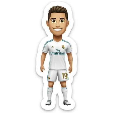 Cristiano Ronaldo in real Madrid in full growth sticker