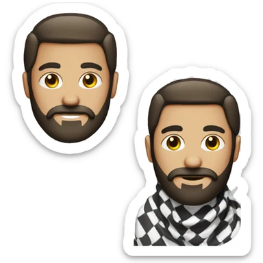 men with beard and moustache wearing keffiyeh sticker
