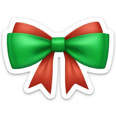 red bow and green bow sticker