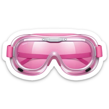 protective goggles with pink polarized lenses, adjustable headband sticker