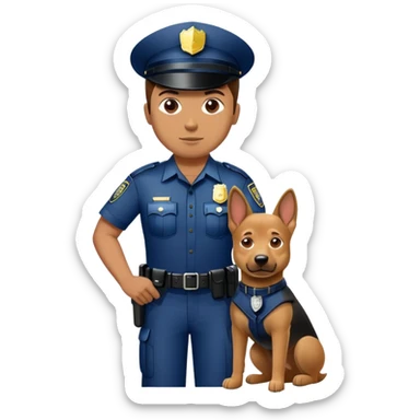 Police man and police dog sticker