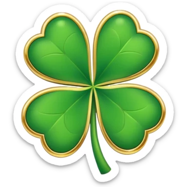Lucky clover charm – green four-leaf clover. sticker