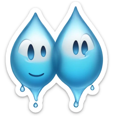 two water droplets sticker