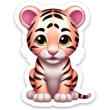 Baby pink tiger sticker