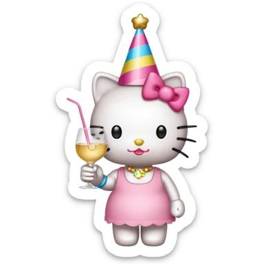 hello kitty drinking vodka  sticker