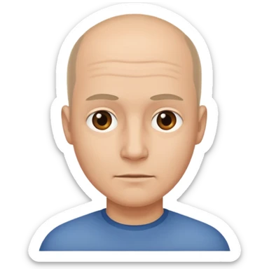 a stupid man with a very flat head sticker