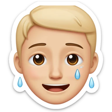 Carita llorando con una sonrisa sticker