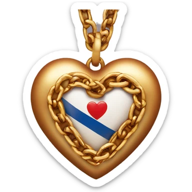Heart with a Cuban chain on  sticker