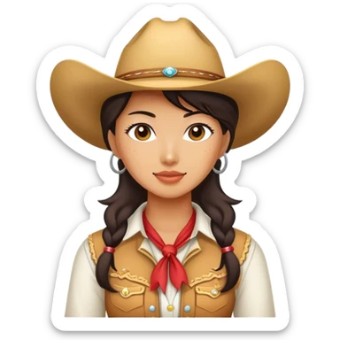 Chica vaquera morenita china  sticker