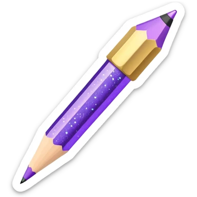 Glitter Purple and Cian pencil hand write  sticker