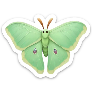 Luna moth wearing a bow  sticker