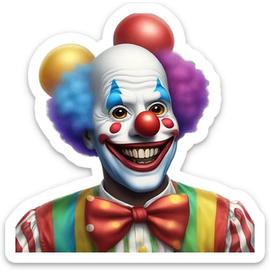 Biden having fun at a clown party wearing clown makeup and big shoes sticker