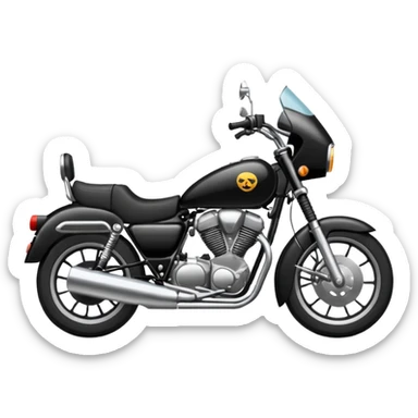 "Draw a simple everyday street motorcycle with standard design, black seat & neutral color scheme." sticker
