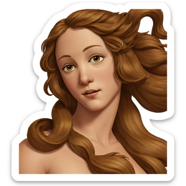 brown haired girl portrait sticker