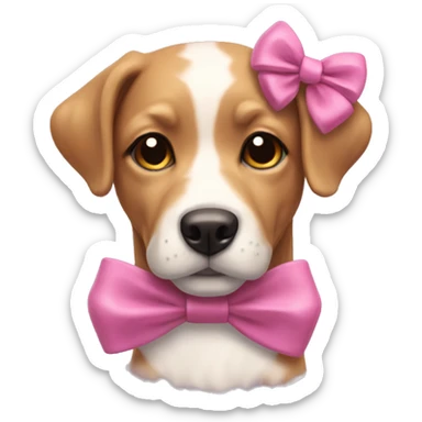 Aesthetic dog with a flirty bow sticker